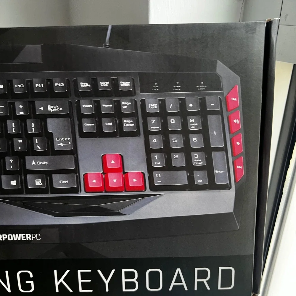 CyberPowerPC Multimedia Gaming Keyboard LED Illuminated Tactile Membrane USB